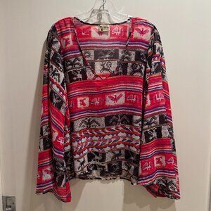 Show Me Your MuMu Long Sleeve Printed Blouse Size Small